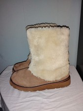 UGG MAYLIN CHESTNUT SUEDE SHEARLING WOMEN BOOTS SIZE 6
