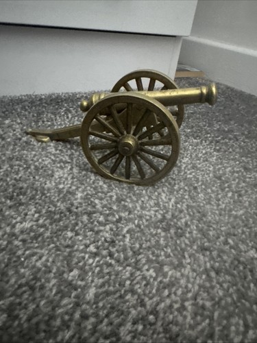 Vintage brass cannon long - brass,