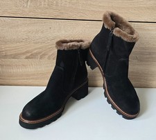 Paul Green Nubuck Leather Ankle Boots Boots Lined 7.5 = 41 - 41.5