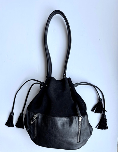 Massimo dutti bucket bag - bag, black