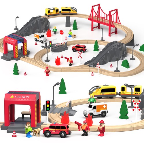 Giant bean wooden - train, set