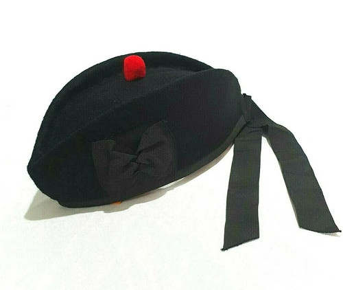 Black glengarry hat with red - glengarry,