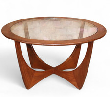 Mid Century G Plan Astro Teak Glass Top Coffee Table