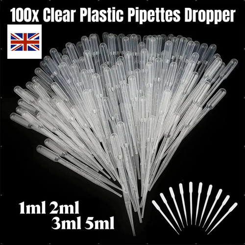 100x clear plastic pipettes - 100x,