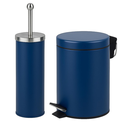 Blue pedal bin and - and, toilet