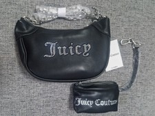 Juicy Couture Black Shoulder Bag With Chain Strap, Includes Matching Coin Purse