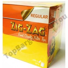 ZIG ZAG REGULAR CIGARETTE FILTER TIPS BOX RESEALABLE 10 BAGS 100 TIPS EACH SET