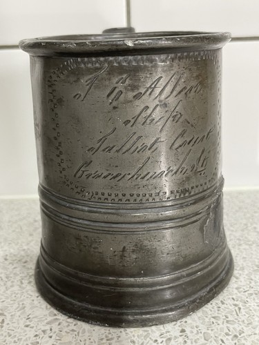 Victorian pewter pub pint - pewter,
