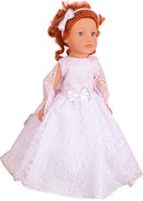 OUR GENERATION DESIGN A FRIEND DOLL WEDDING CONFIRMATION PROM DRESS FRILLY LILY 