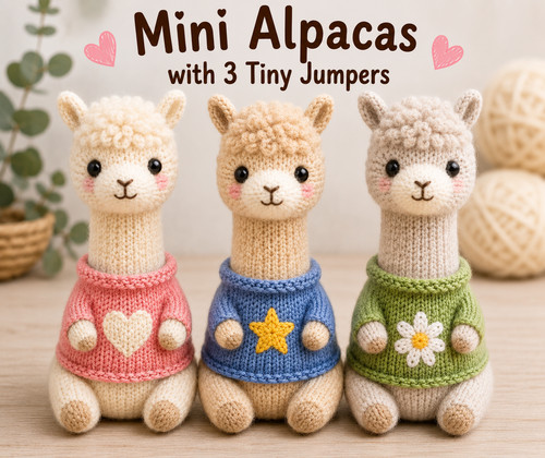 Mini alpaca knitting pattern - knitting,