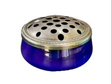 Blue Ceramic and Silver Plated