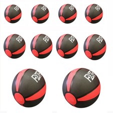 FXR SPORTS BLACK / RED DIMPLE RUBBER MEDICINE BALL (1KG - 10KG)