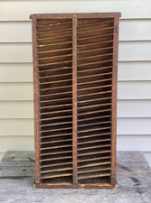 Antique Wood  Early 1900s Printers Typeset Letterpress Cabinet Rack  29"