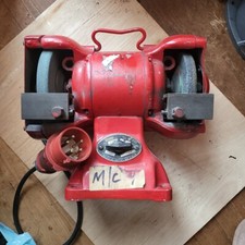 WOLF TG6D DOUBLE BENCH GRINDER 6" - 400/440V - RARE & VINTAGE - RED