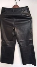 Black Cropped Faux Leather