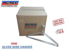 X500 PLAIN WIRE SILVER GALVANISED HANGERS 16"/41cm 13 gauge