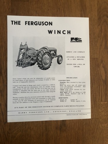 Rare circa 1930 - circa, winch