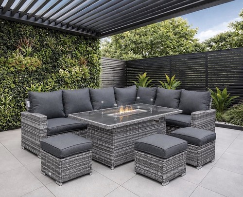 Rattan garden furniture corner - rattan,