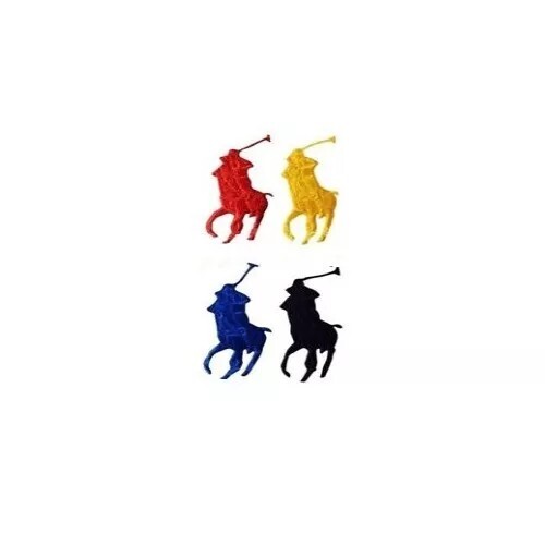 Polo player embroidered patch - embroidered,