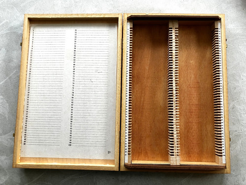 Wooden microscope slide box