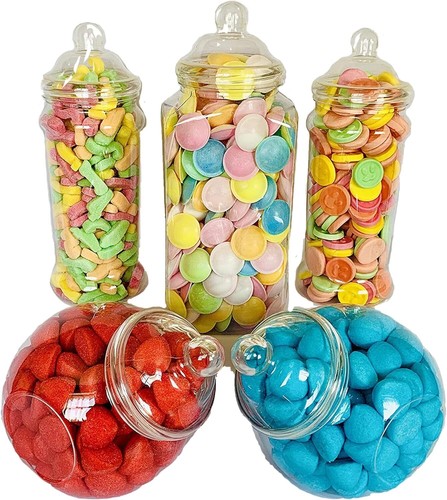 Large plastic sweet jars - 5,