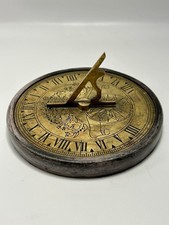 Compass Point Brass Sundial Sun & Floral Designs With Felt Bottom