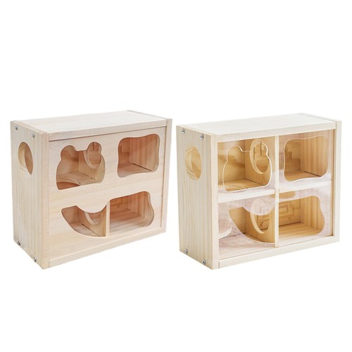 Wood hamster house cage - hamster,