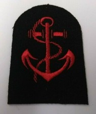 Genuine British Naval Red Foul Anchor Embroidered Sew on Patch ASPS58