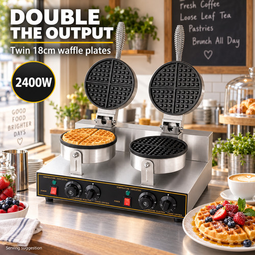 Commercial dual waffle - waffle, maker
