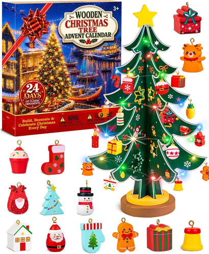Wooden christmas tree advent - christmas,