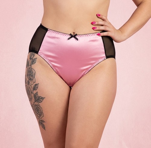 Pink and black panties - pink, in