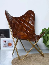 Leather Butterfly Chair Brown