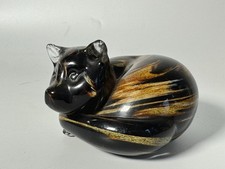 Langham Glass Cat Paperweight with Original Label Stickers