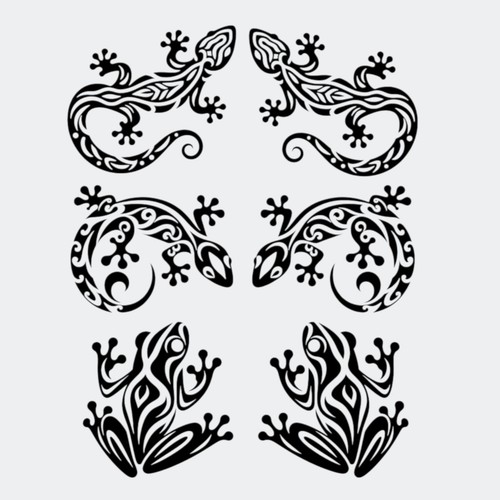 Tribal lizards frogs - lizards, &