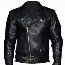 Mens Real Cow Leather Bikers