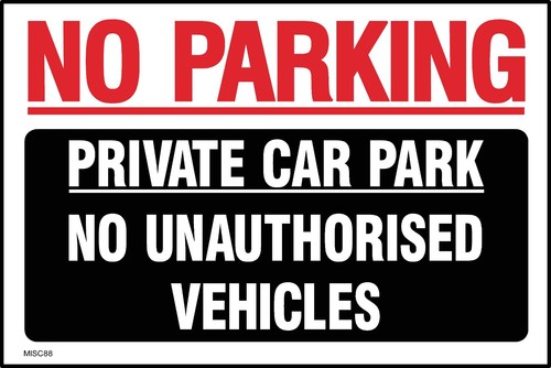 Parking private car park no - no,