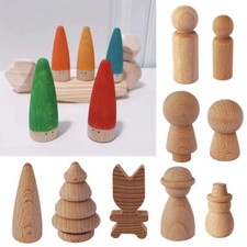 1PC Wooden Peg Doll Unpainted