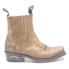 SENDRA Womens Western Ankle Boots Brown Leather UK 3.5 Stylish Comfortable