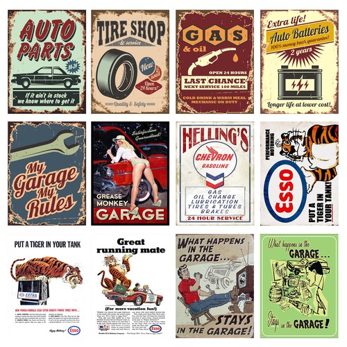 Retro metal signs plaques - metal, signs/plaques,