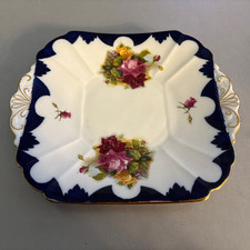 1920'S SHELLEY CHINA SQUARE CAKE PLATE - FLOWER DESIGN - No Damage