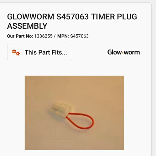 Glow worm s457063 timer - s457063, plug