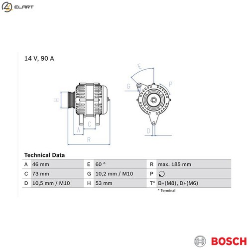 Alternator 986 040 - 0,