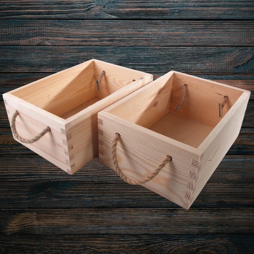 Pack wooden storage boxes - pack, of