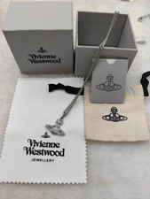 Vivienne Westwood Silver Mini Bas Relief Necklace with box