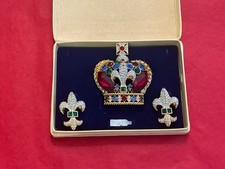 Butler & Wilson Vintage  Crown Brooch with Earrings. Crown  in Rough Diamonds.