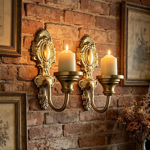 Wall mount candle - 2x, holders