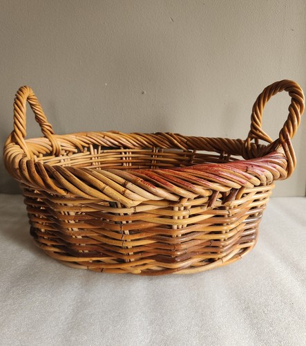 Vintage wicker basket with - vintage,