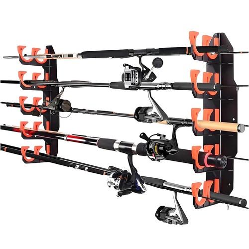Fishing rod holder wall mount - rod,