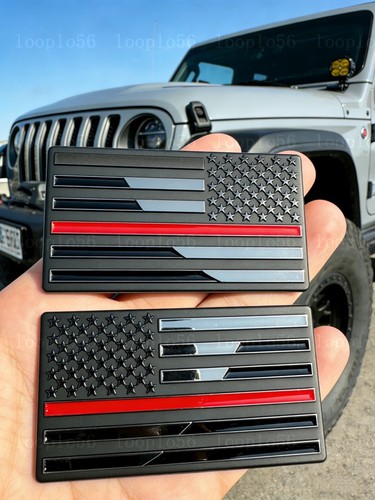 2pcs black metal - flag, car