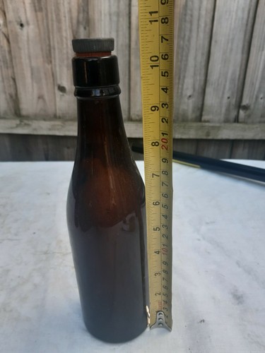 Vintage brown glass - , lidded